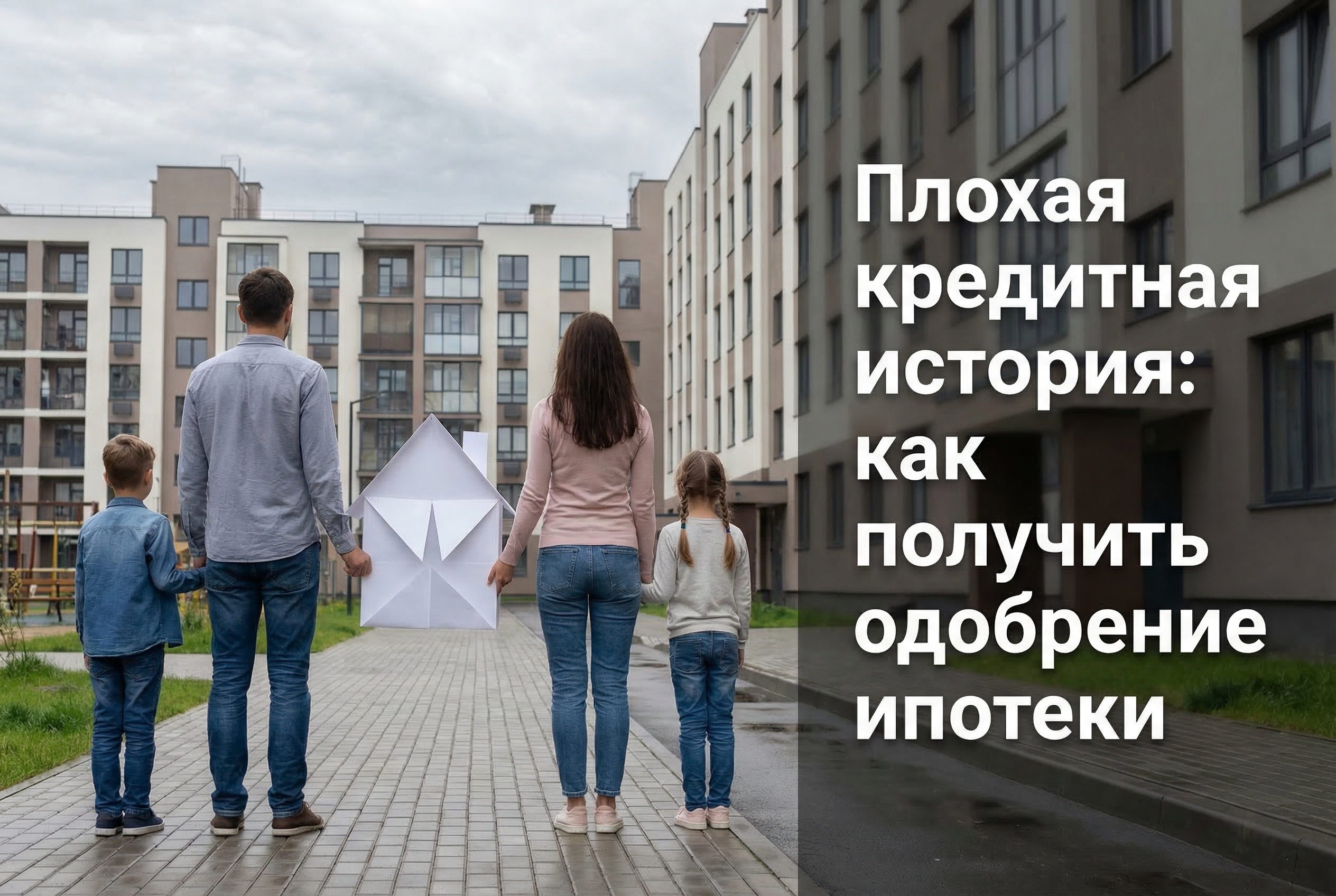 Инфографика пошагового плана получения ипотеки при наличии плохой кредитной истории