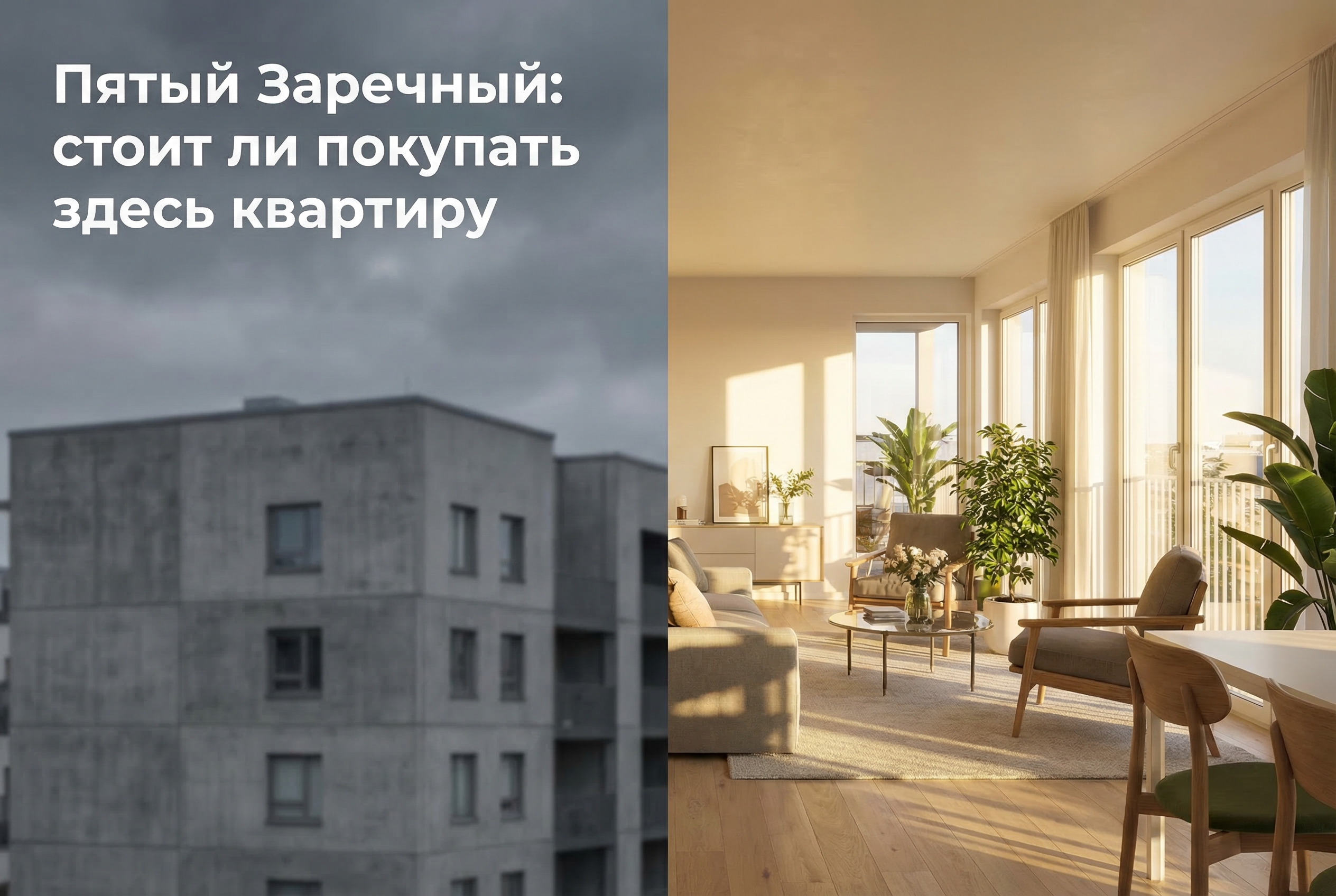 Панорама района Пятый Заречный с жилыми домами и инфраструктурой